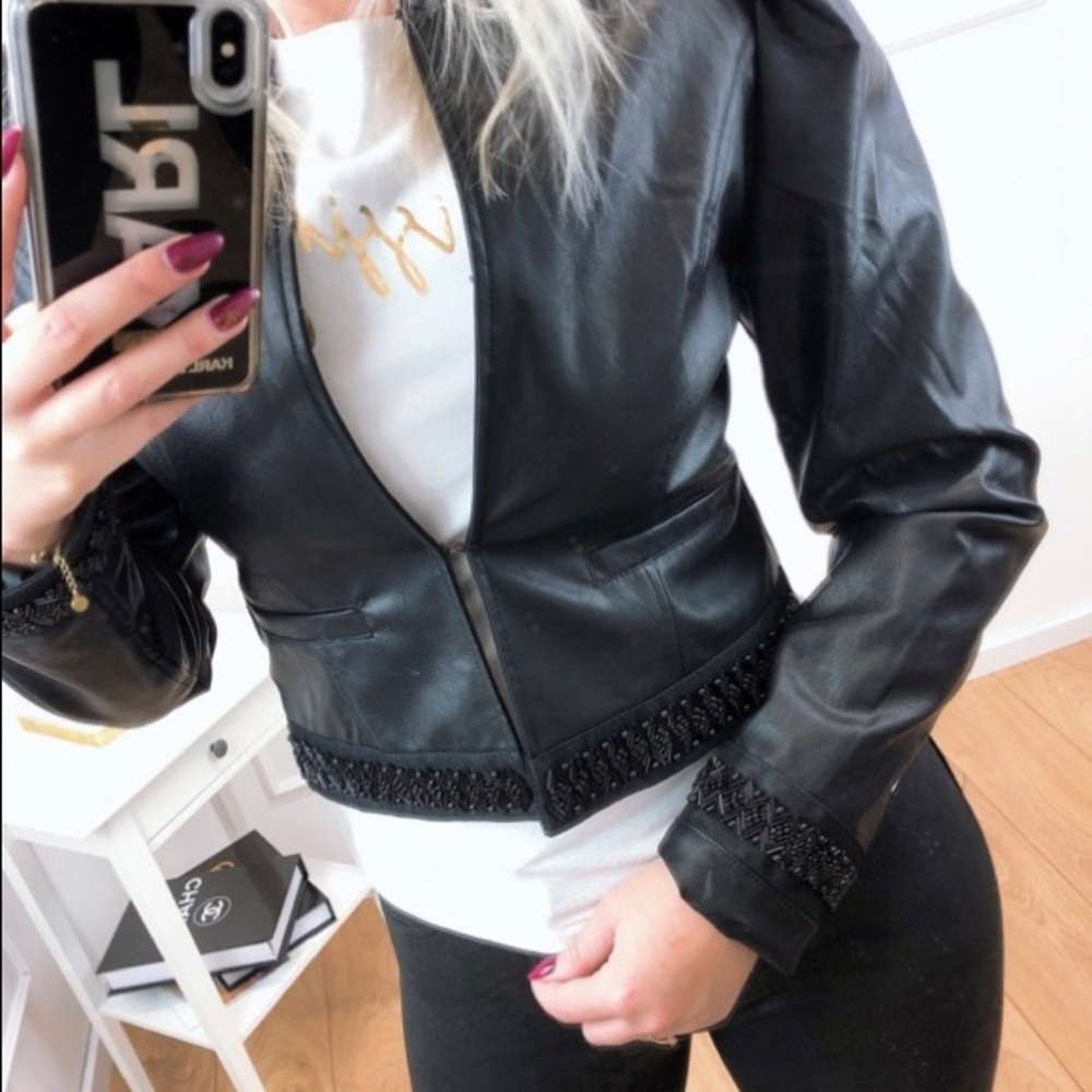 Faux leather jacket size s black